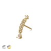 316L SURGICAL STEEL THREADLESS PUSH IN ROUND CZ LINE TEAR DROP TOP PART